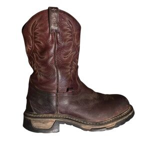 TONY LAMA HENRICK  Brown Embroidered Boots Men’s Leather Round Toe SZ 9D Western